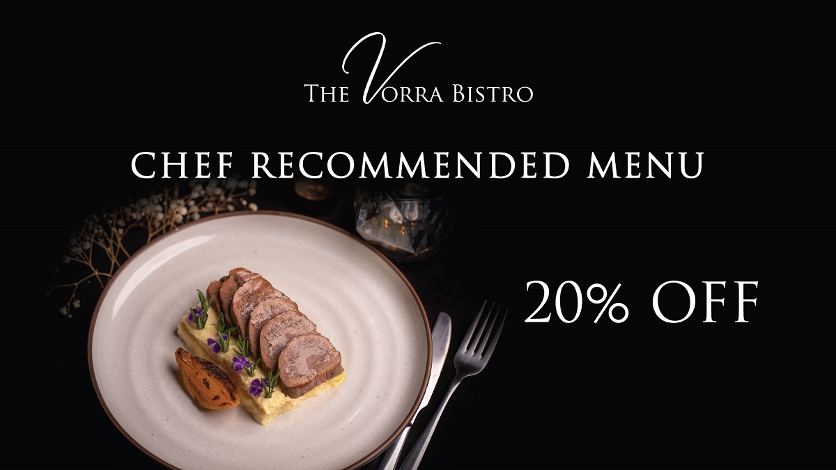 Try our chef recommended menus  20% OFF the 4th week of every months